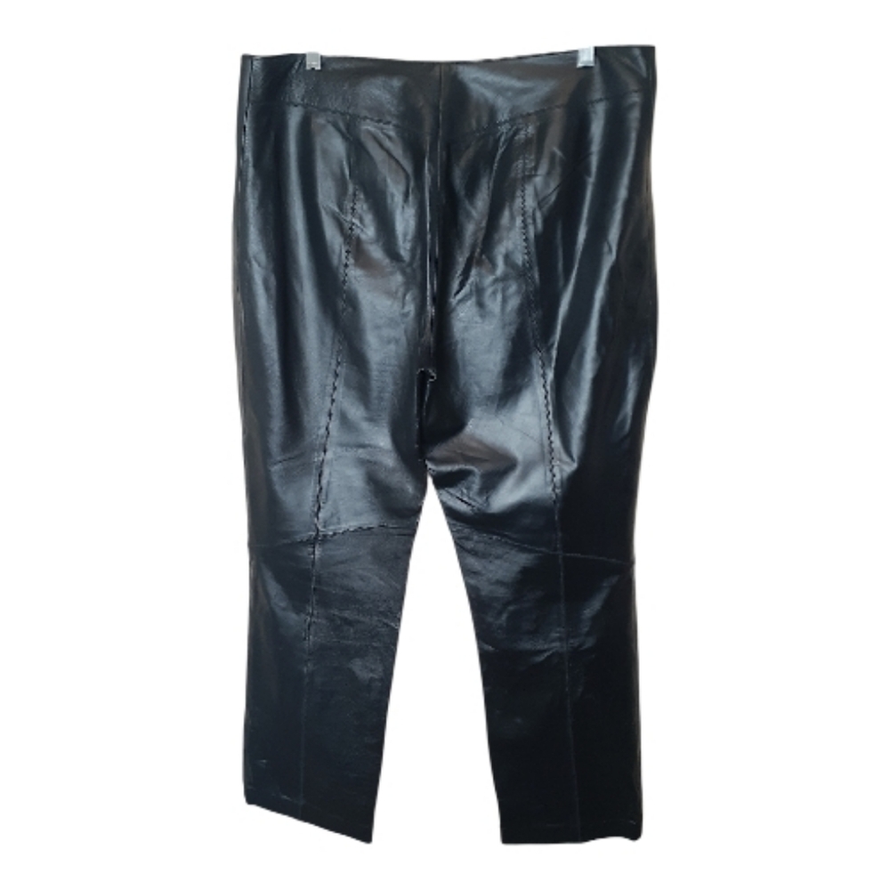 SALE! Nine West Women's Genuine Leather Boot Cut Trousers Pants Black Size 12 - Picture 2 of 4